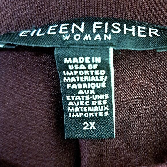 Eileen Fisher Fine Jersey Crew Neck Tunic Cassis Size 2X - Picture 9 of 9